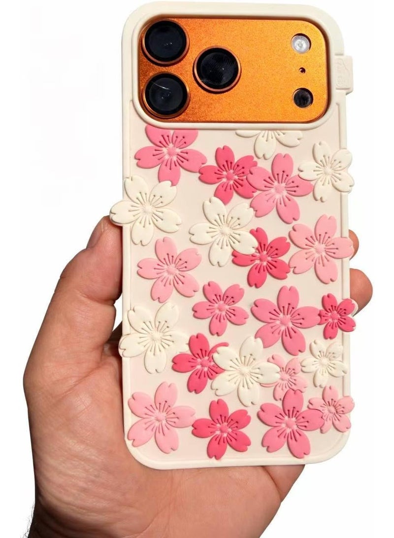 Ecosystem Premium Soft Silicone Case 3D Cartoon for iPhone 17 Pro Max Shockproof Full Protection,Fun Aesthetic Cover, Cute Cartoon Women Girls Kids For Phone 17 Pro Max (3D Pink Flower)